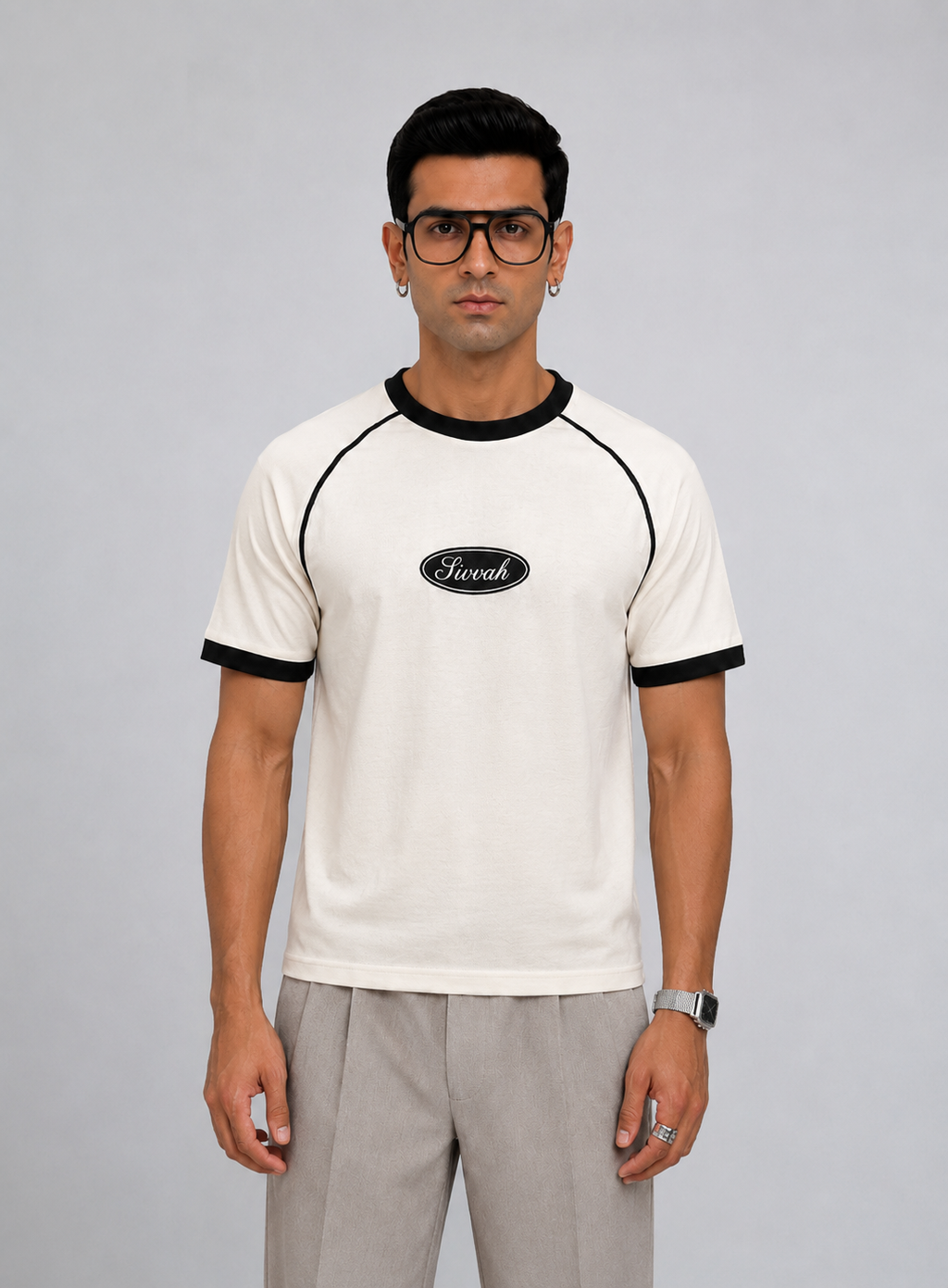 Ringer T-Shirt – White & Liner Black