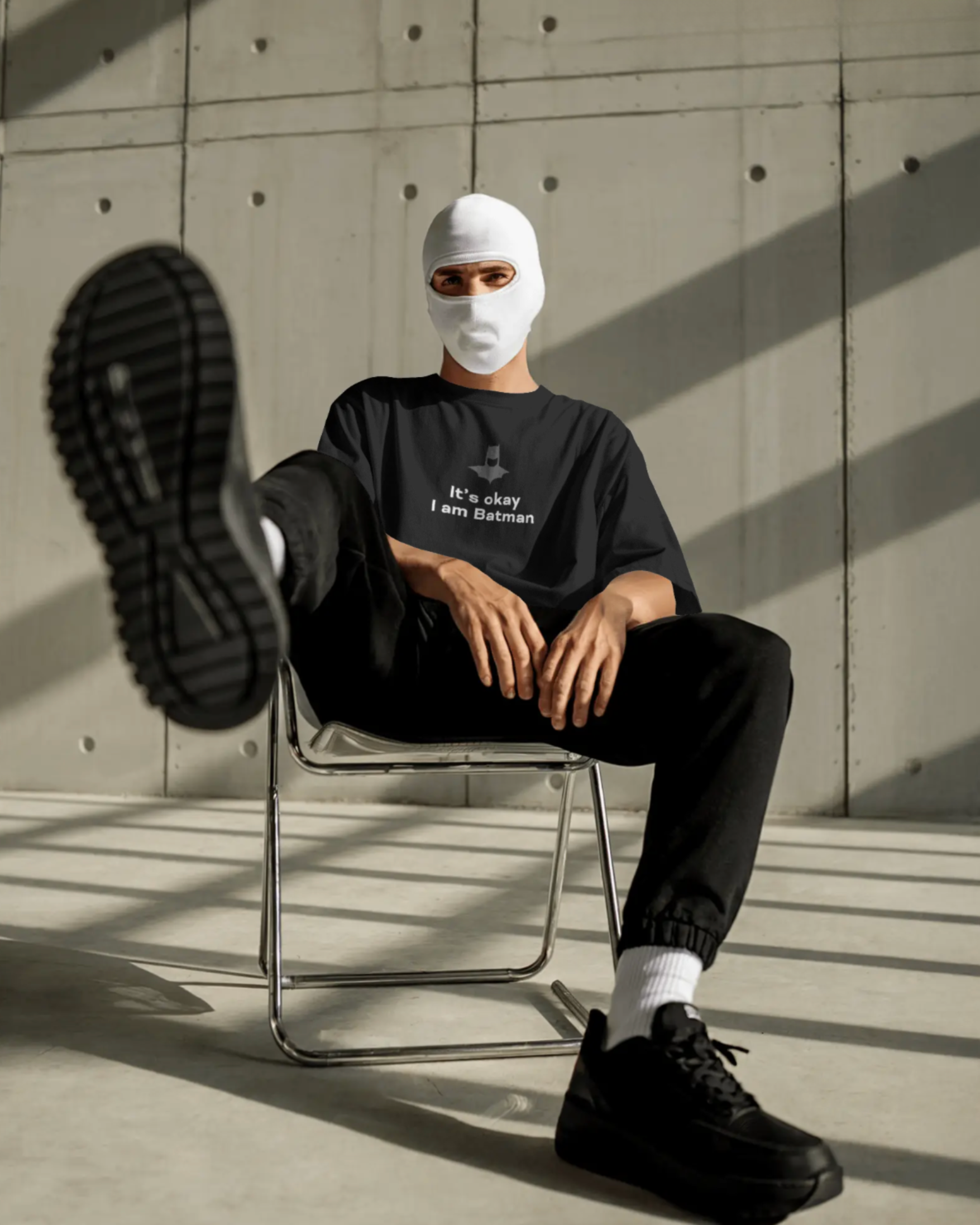 It’s Okay, I Am Batman – Black Oversized T-Shirt