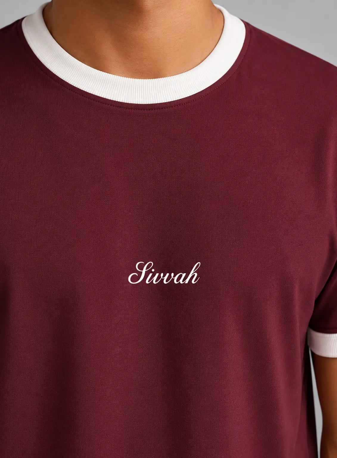 Ringer T-Shirt – Maroon & White