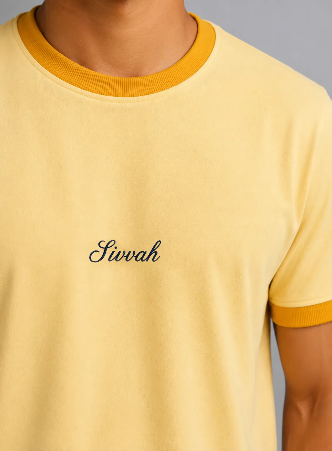 Ringer T-Shirt – Butter Yellow & Mustard