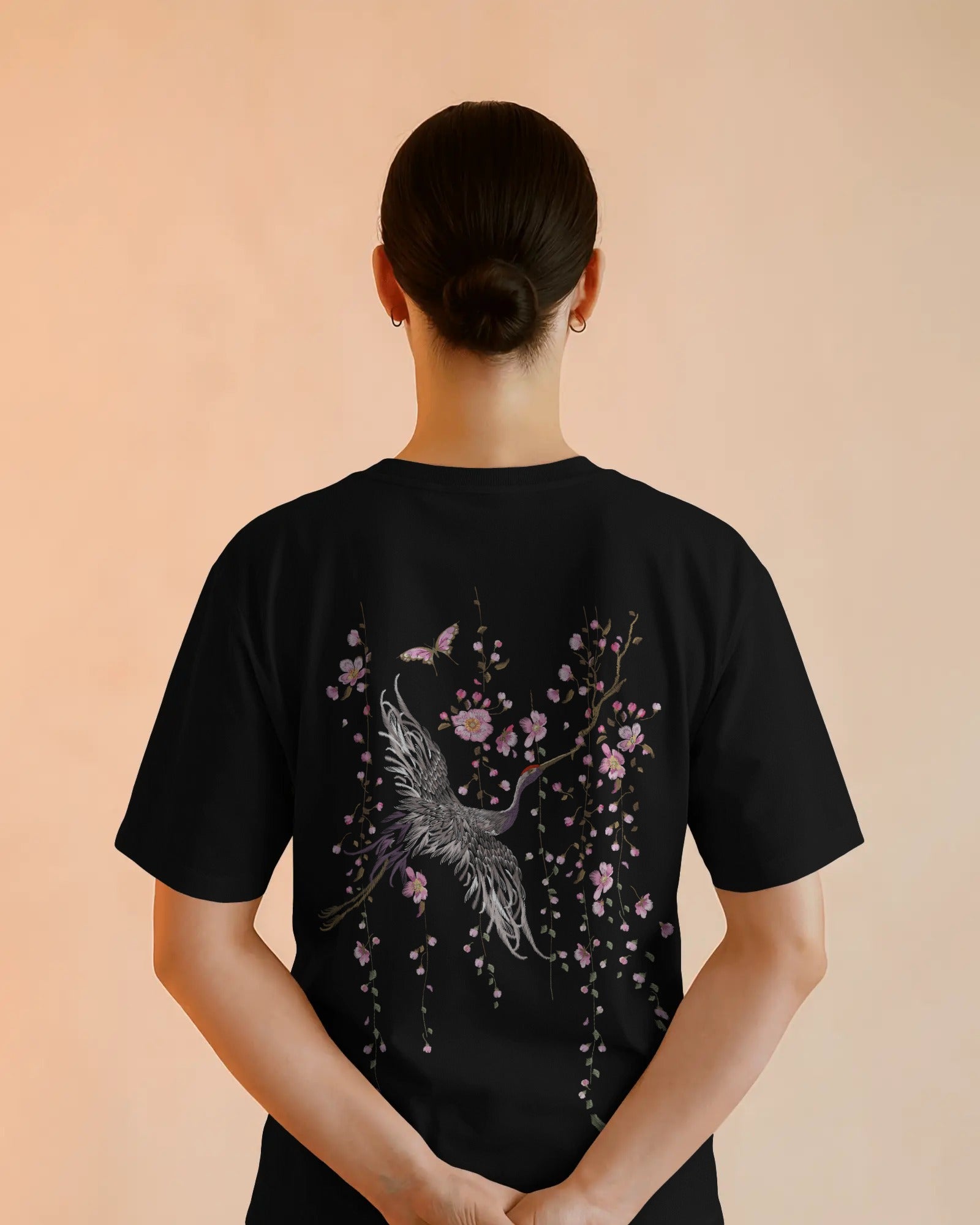 Sakura Crane – Embroidered Elegance