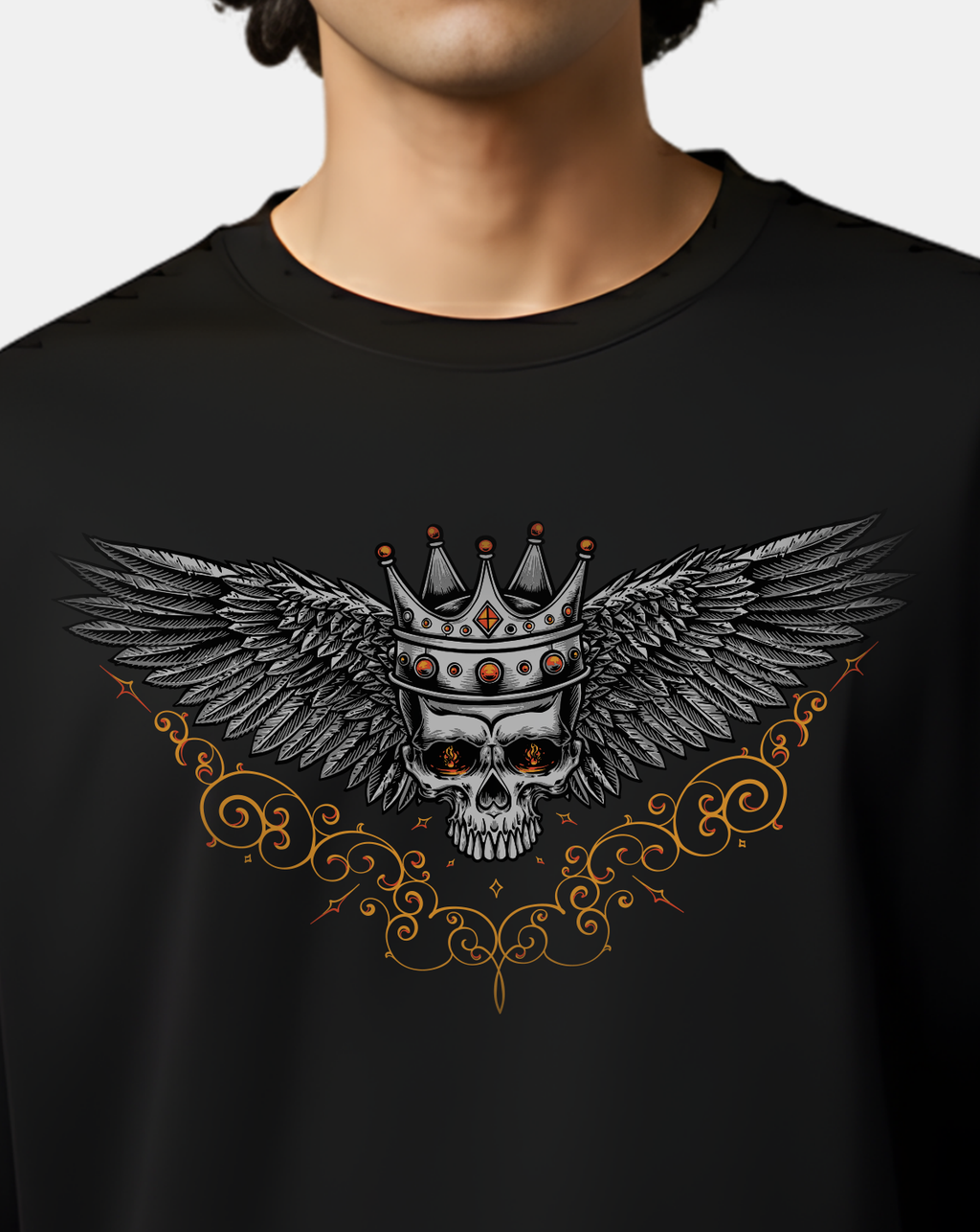Royal Skull Wings – Luxury Oversized Tee