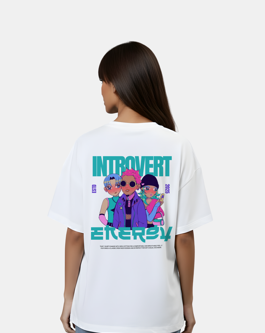 Introvert Energy – Anime Oversized Tee