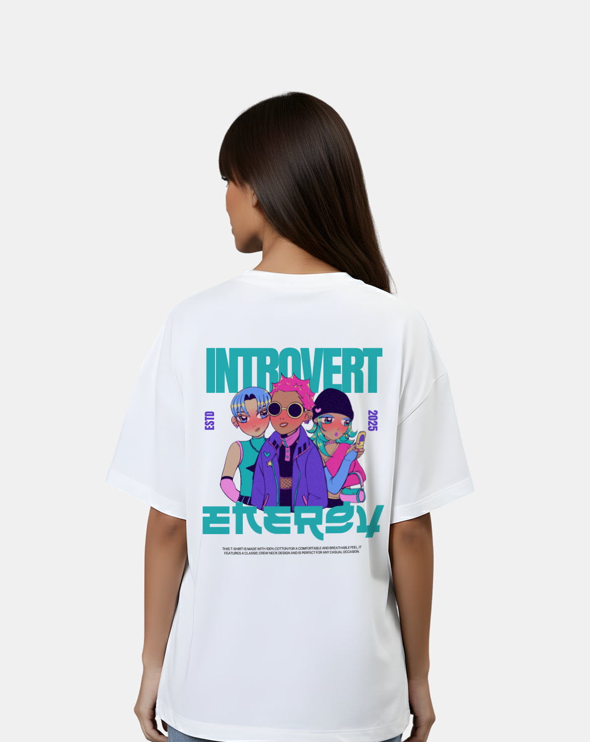 Introvert Energy – Anime Oversized Tee