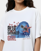 Blue Skinned Girl – Graphic Oversized T-Shirt