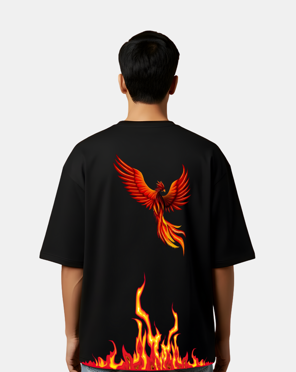 Red Fire Phoenix – Premium Full-Print Graphic Tee