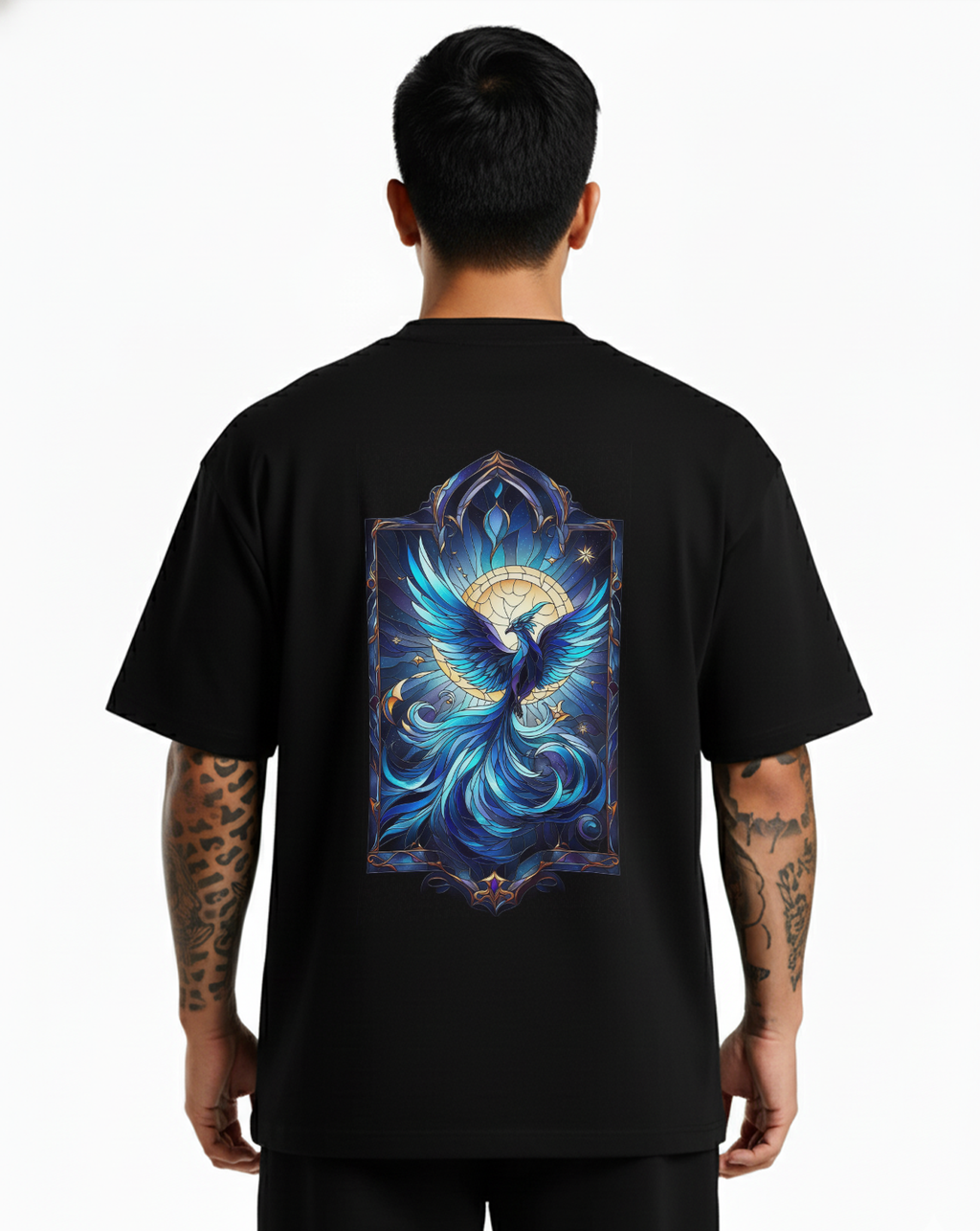 Blue Phoenix Drop Shoulder Oversized T-Shirt