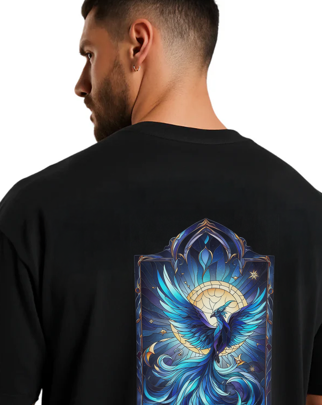 Blue Phoenix Drop Shoulder Oversized T-Shirt