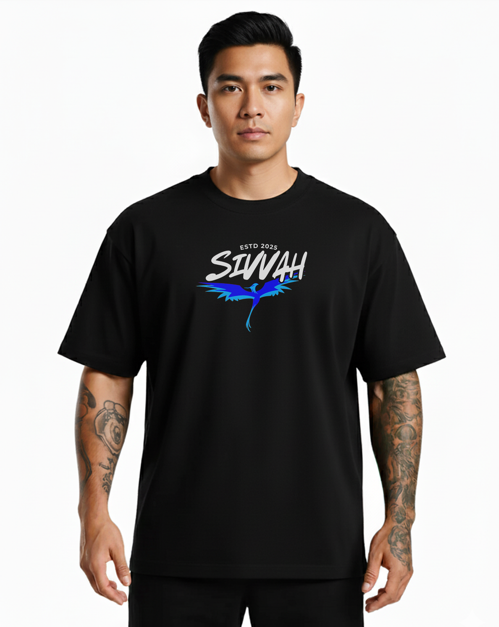 Blue Phoenix Drop Shoulder Oversized T-Shirt