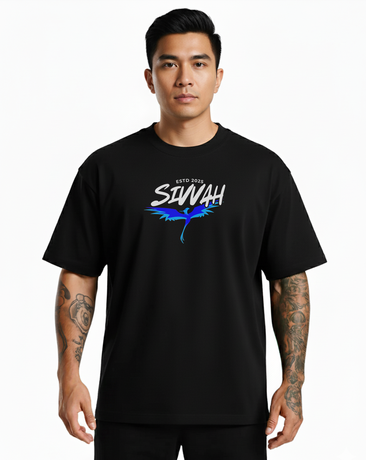 Blue Phoenix Drop Shoulder Oversized T-Shirt